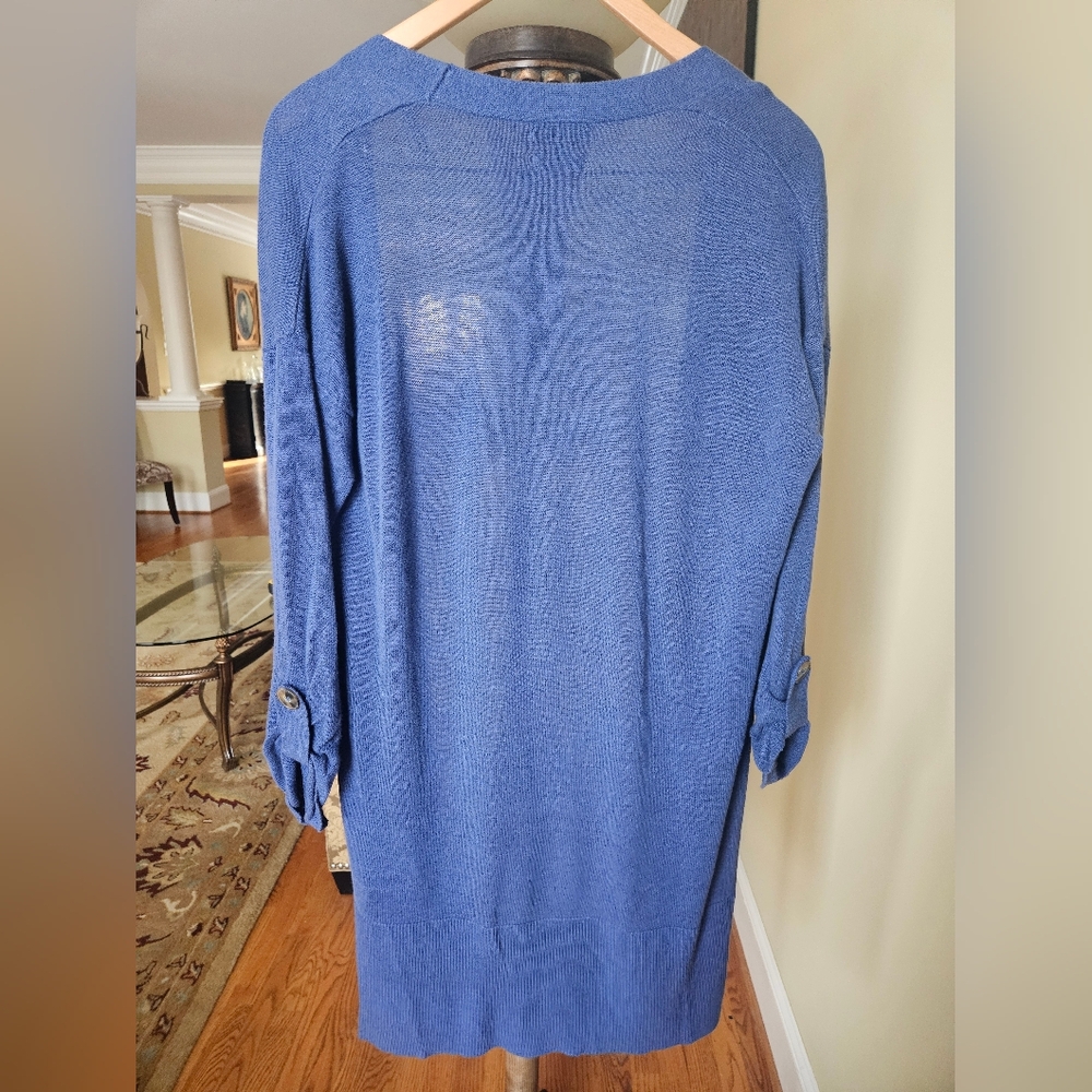 NWOT Massimo Dutti Long Knit Blue Cardigan - Picture 11 of 16